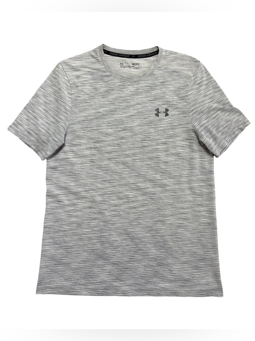 Under Armour HeatGear Shirt Men’s M Gray Fitted Short Sleeve Athletic Mesh